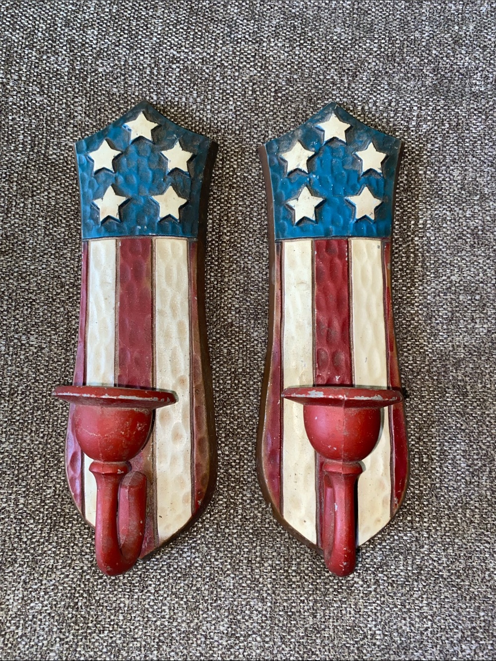 VINTAGE 1972 Metal Sexton USA WALL MOUNT CANDLE HOLDERS -AWESOME!!
